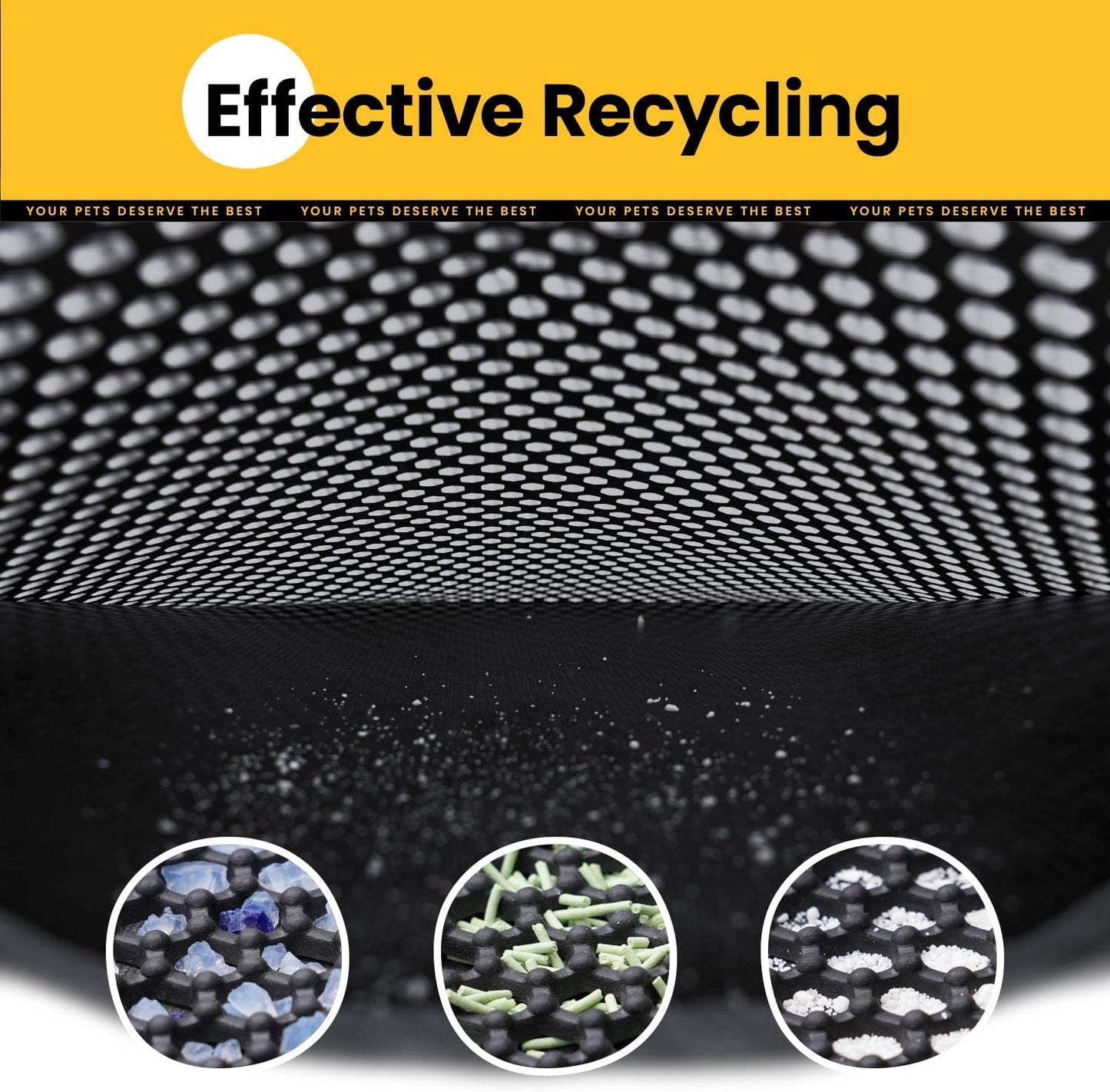 Compact Cat Litter Mat 23.6" x 14.6" for Small Spaces, Waterproof and Leakproof Back Layer, Honeycomb Design for Effective Litter Trapping, Washable and Easy to Clean, Black